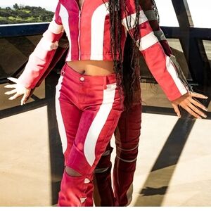 REVICE Red and White Women's Jacket